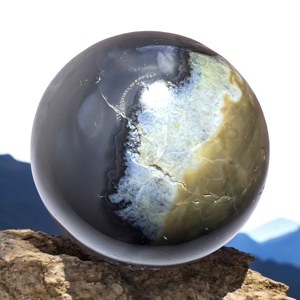 Volcano Agate Sphere UV Reactive (#9)